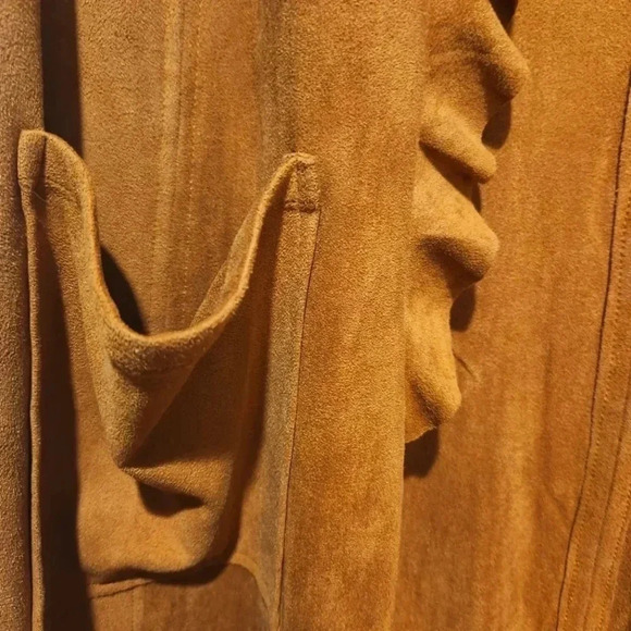 Moon River Faux Suede Sleeveless Duster Vest – Camel Brown – Size XS - Picture 5 of 9